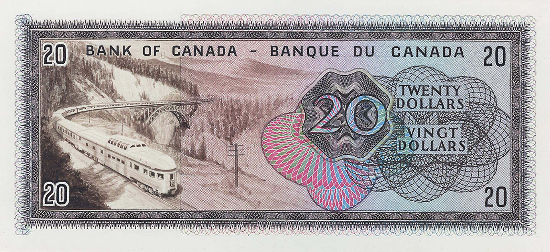 Bank notes, hand drawn models, 10 different designs in a slideshow format.