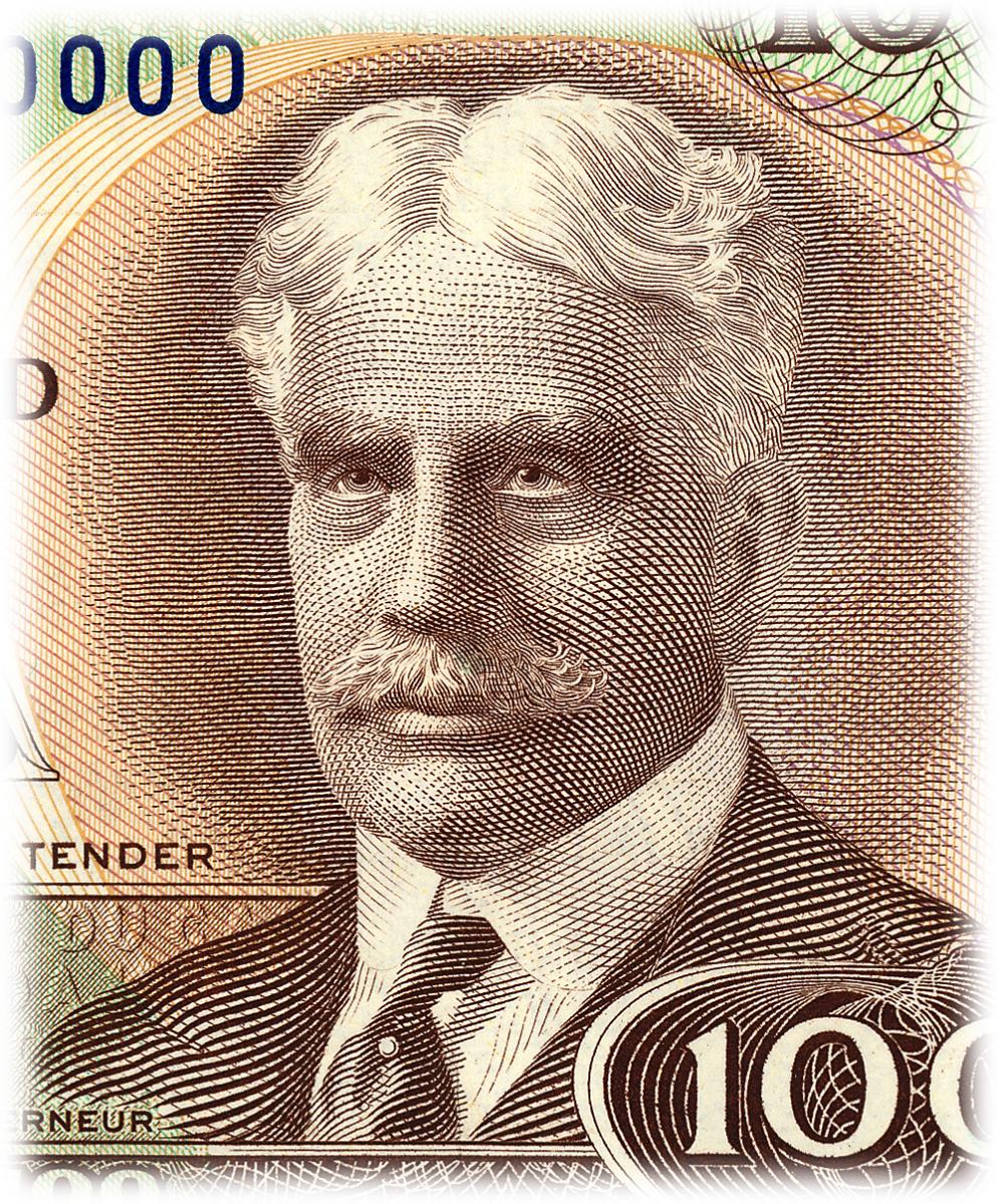Bank note, portrait of late-middle-aged white man with moustache: Sir Robert Borden.