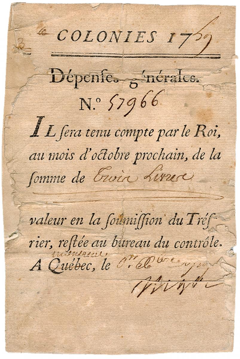 Document, yellowed, creased, vertical with black printing and hand-written signatures and numbers.