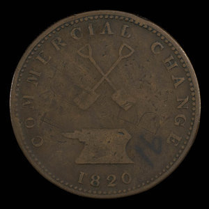 Canada, unknown, 1/2 penny : 1820