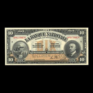 Canada, La Banque Nationale (National Bank), 10 dollars : November 2, 1922
