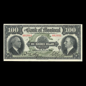 Canada, Bank of Montreal, 100 dollars : January 2, 1931