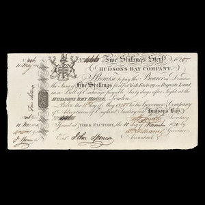 Canada, Hudson's Bay Company, 5 shillings : 1820