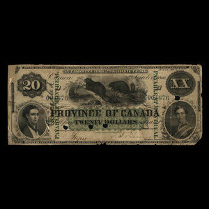Canada, Province of Canada, 20 dollars : October 1, 1866
