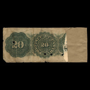 Canada, Province of Canada, 20 dollars : October 1, 1866