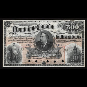 Canada, Dominion of Canada, 500 dollars : July 2, 1896