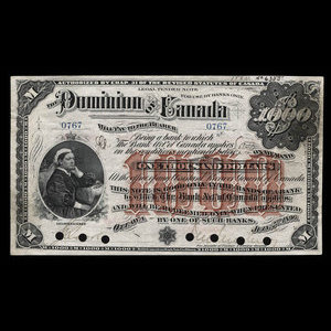 Canada, Dominion of Canada, 1,000 dollars : July 2, 1896