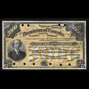 Canada, Dominion of Canada, 5,000 dollars : June 2, 1896