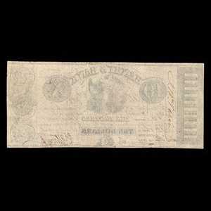 Canada, Henry's Bank, 10 piastres : June 27, 1837