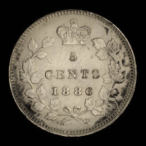 Canada, Victoria, 5 cents : 1886