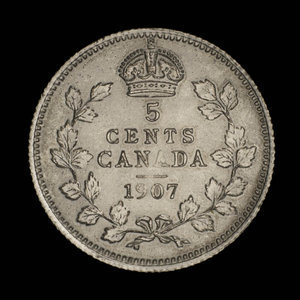 Canada, Edward VII, 5 cents : 1907
