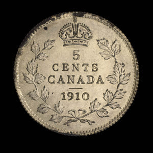 Canada, Edward VII, 5 cents : 1910