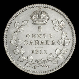 Canada, George V, 5 cents : 1911