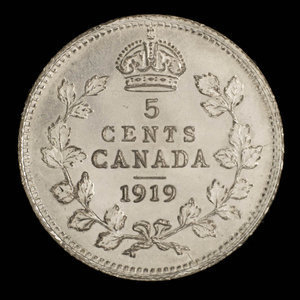 Canada, George V, 5 cents : 1919