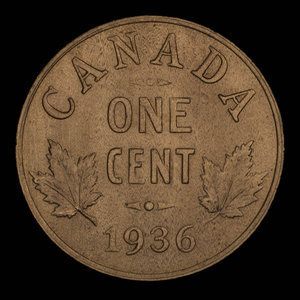 Canada, George V, 1 cent : 1936