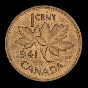 Canada, George VI, 1 cent : 1941