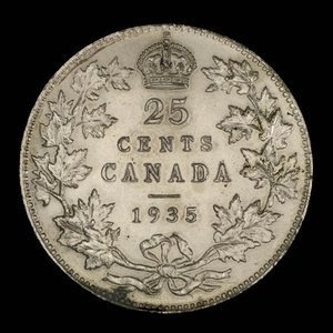 Canada, George V, 25 cents : 1935