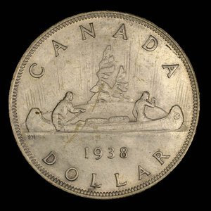 Canada, George VI, 1 dollar : 1938