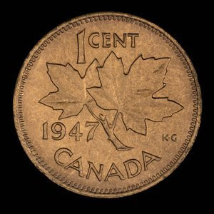 Canada, George VI, 1 cent : 1947