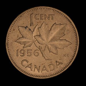 Canada, Elizabeth II, 1 cent : 1956