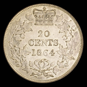 Canada, Victoria, 20 cents : 1864