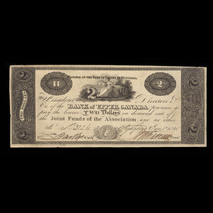 Canada, Bank of Upper Canada (Kingston), 2 dollars : January 1, 1820