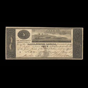 Canada, Bank of Upper Canada (Kingston), 5 dollars : May 1, 1819