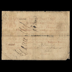 Canada, Hudson's Bay Company, 5 shillings : 1850