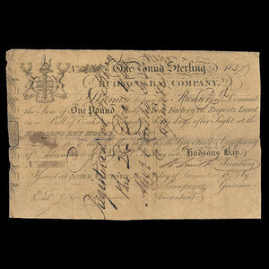 Canada, Hudson's Bay Company, 1 pound : 1837