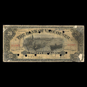 Canada, Bank of Vancouver, 20 dollars : May 2, 1910