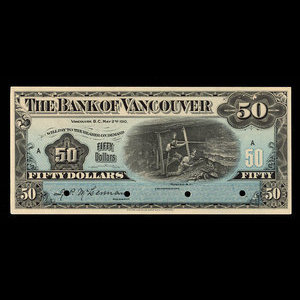 Canada, Bank of Vancouver, 50 dollars : May 2, 1910