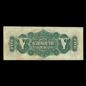 Canada, Bank of Yarmouth, 5 dollars : January 7, 1891