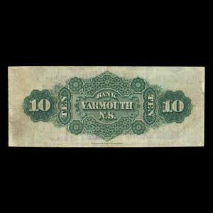 Canada, Bank of Yarmouth, 10 dollars : July 1, 1891