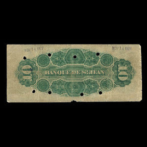 Canada, Banque de St. Jean, 10 dollars : April 1, 1881