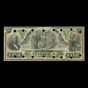 Canada, Banque de St. Jean, 5 dollars : April 1, 1900