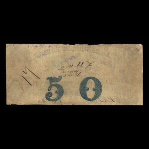 Canada, Banque du Peuple (People's Bank), 50 dollars : March 1, 1845