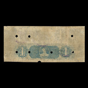 Canada, Banque du Peuple (People's Bank), 4 dollars : January 2, 1854