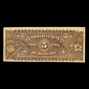 Canada, Commercial Bank of Manitoba, 5 dollars : May 1, 1885