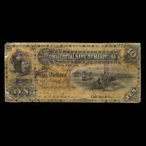 Canada, Commercial Bank of Manitoba, 10 dollars : May 1, 1885
