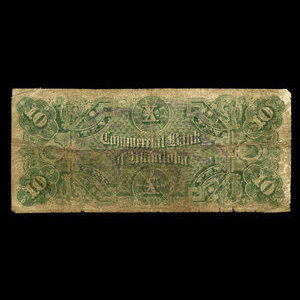 Canada, Commercial Bank of Manitoba, 10 dollars : May 1, 1885