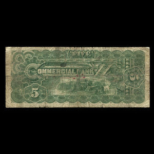 Canada, Commercial Bank of Manitoba, 5 dollars : January 2, 1891