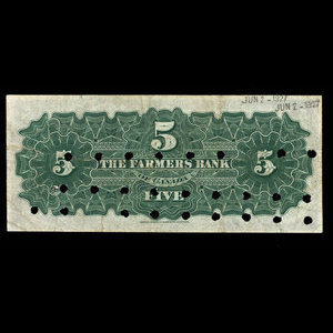 Canada, Farmers Bank of Canada, 5 dollars : January 2, 1907