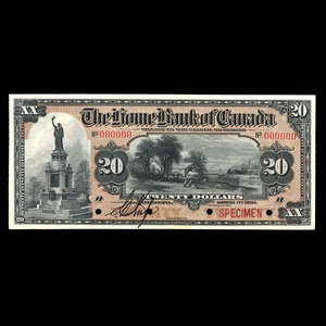 Canada, Home Bank of Canada, 20 dollars : March 1, 1904