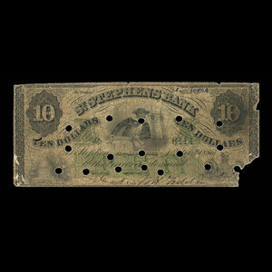 Canada, St. Stephen's Bank, 10 dollars : February 1, 1886