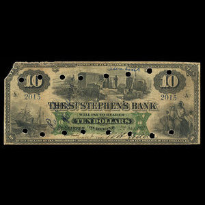 Canada, St. Stephen's Bank, 10 dollars : February 1, 1892