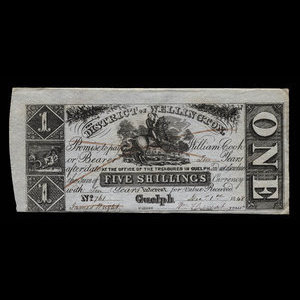 Canada, District of Wellington, 1 dollar : December 1, 1868