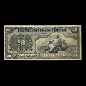 Canada, Bank of Hamilton, 20 dollars : June 1, 1914