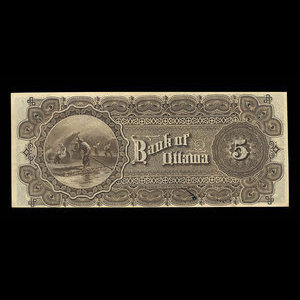 Canada, Bank of Ottawa (The), 5 dollars : November 2, 1880