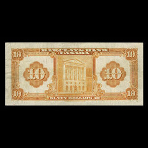 Canada, Barclays Bank, 10 dollars : September 3, 1929