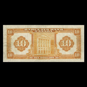 Canada, Barclays Bank, 10 dollars : September 3, 1929